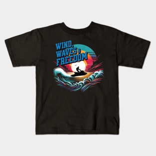 Wind, Waves and Freedom Jetski Design Kids T-Shirt